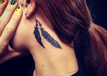 70 tatuagens de pena em diferentes partes do corpo para escolher a tua