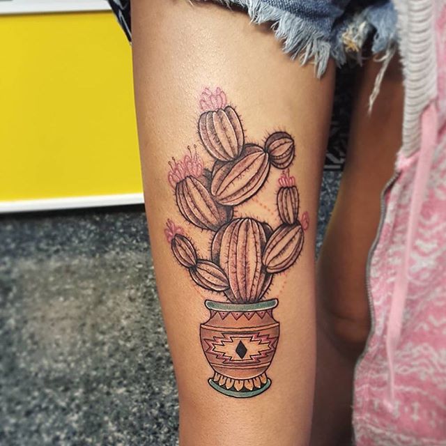 Conhecendo sua força interior, isso que significa uma linda tatuagem de Cacto