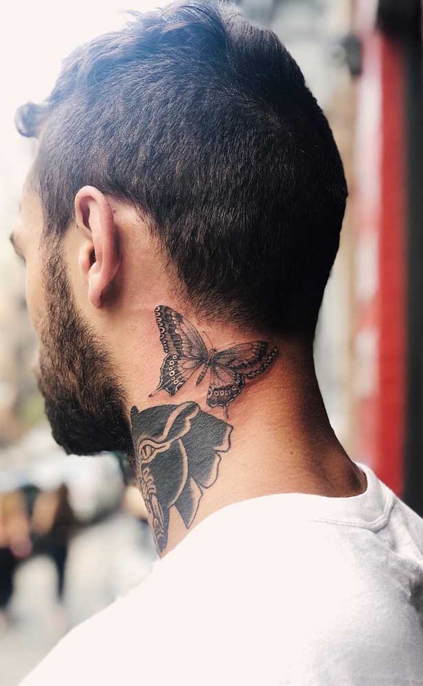 Quem disse que homens não fazem tatuagens com borboletas?