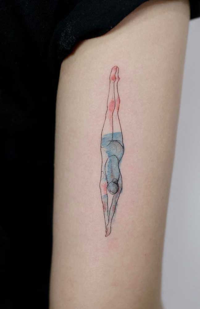 Vamos dá um mergulho nessa tatuagem? Que tal transformar em tattoo o esporte que você mais ama?