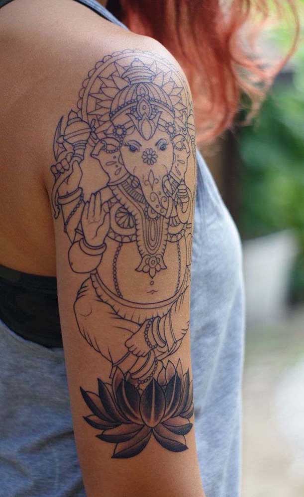 O elefante é um dos principais símbolos da tatuagem indiana.