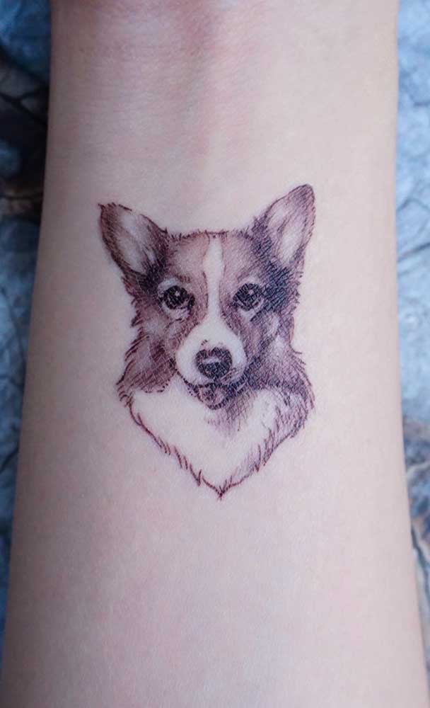 Outra opção de tatuagem realista com a imagem do seu cãozinho.