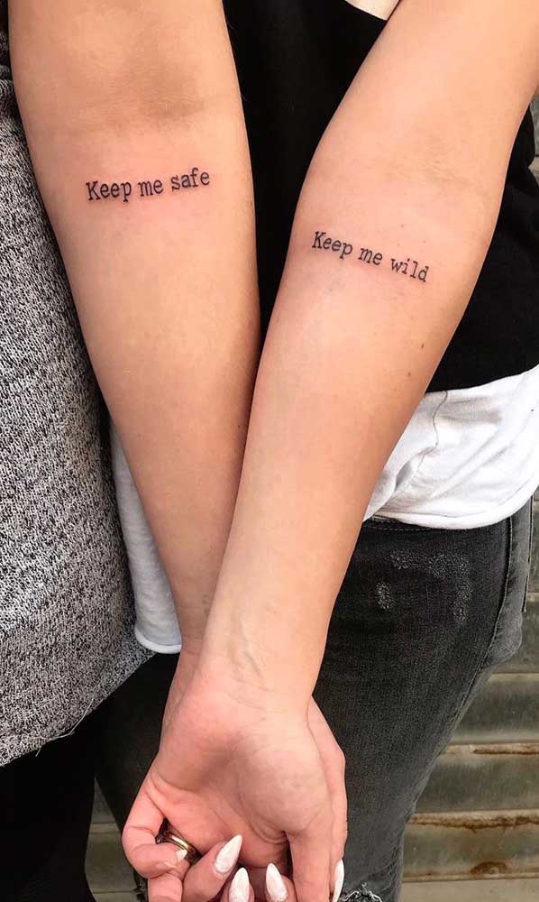 A cumplicidade deve está presente na tatuagem de irmãs.