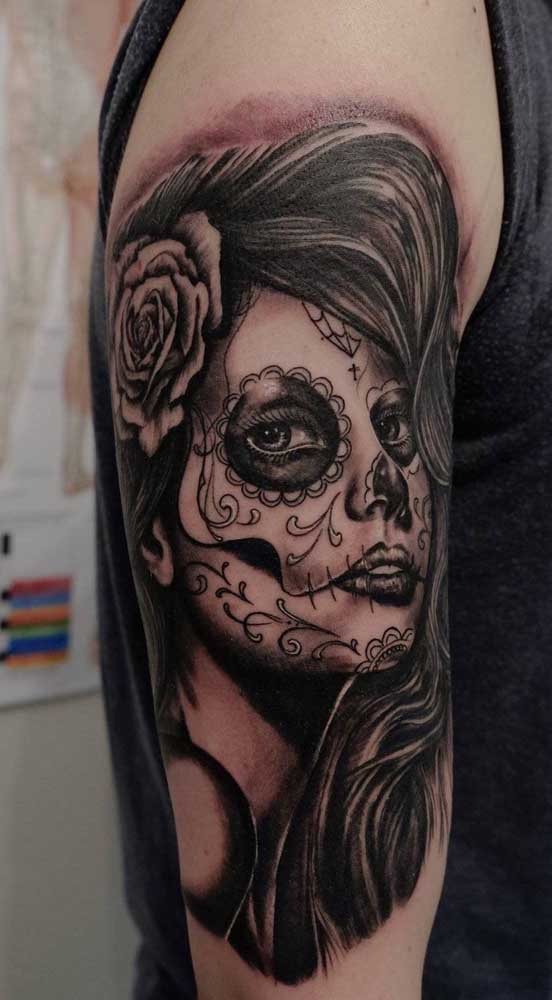 Assim como uma tatuagem catrina masculina.