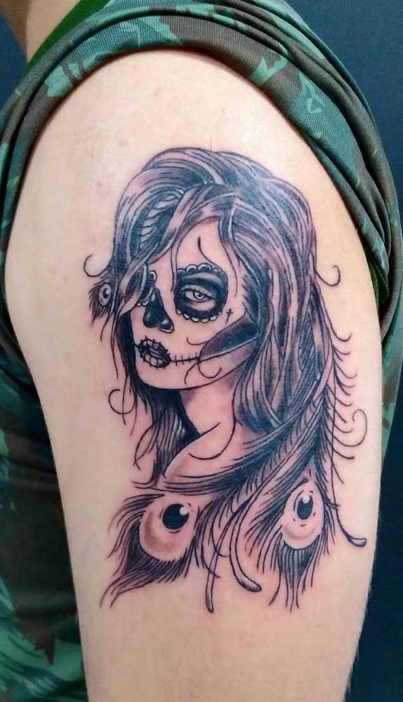 A Catrina também pode ser a foto de uma bela mulher.