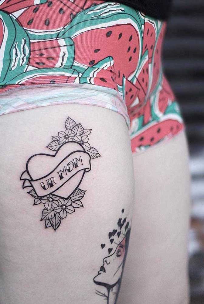 Você pode escolher diferentes áreas da coxa para fazer a sua tatuagem.