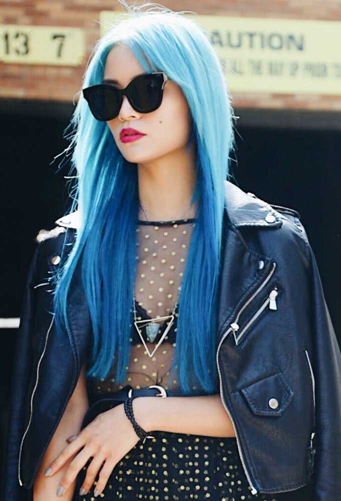 As fashionistas também amam cabelo azul