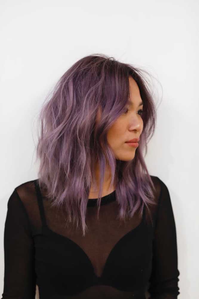 Cabelo roxo para as orientais 