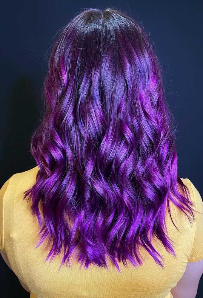 Babyliss para finalizar o cabelo roxo 