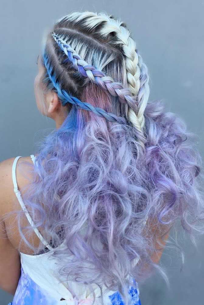 Tranças para o cabelo roxo