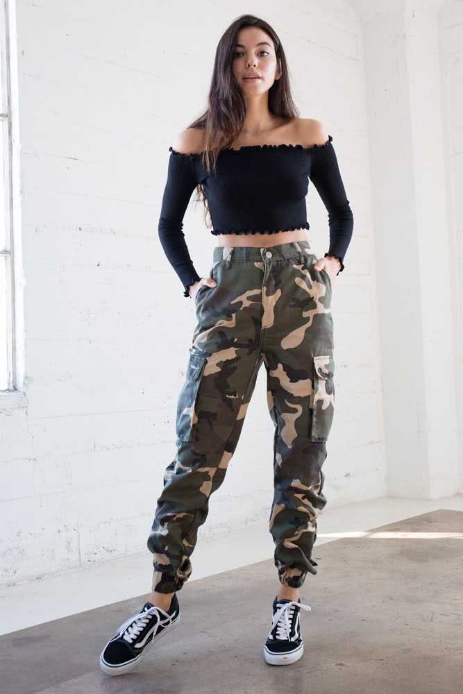 Calça jogger feminina camuflada: uma das preferidas