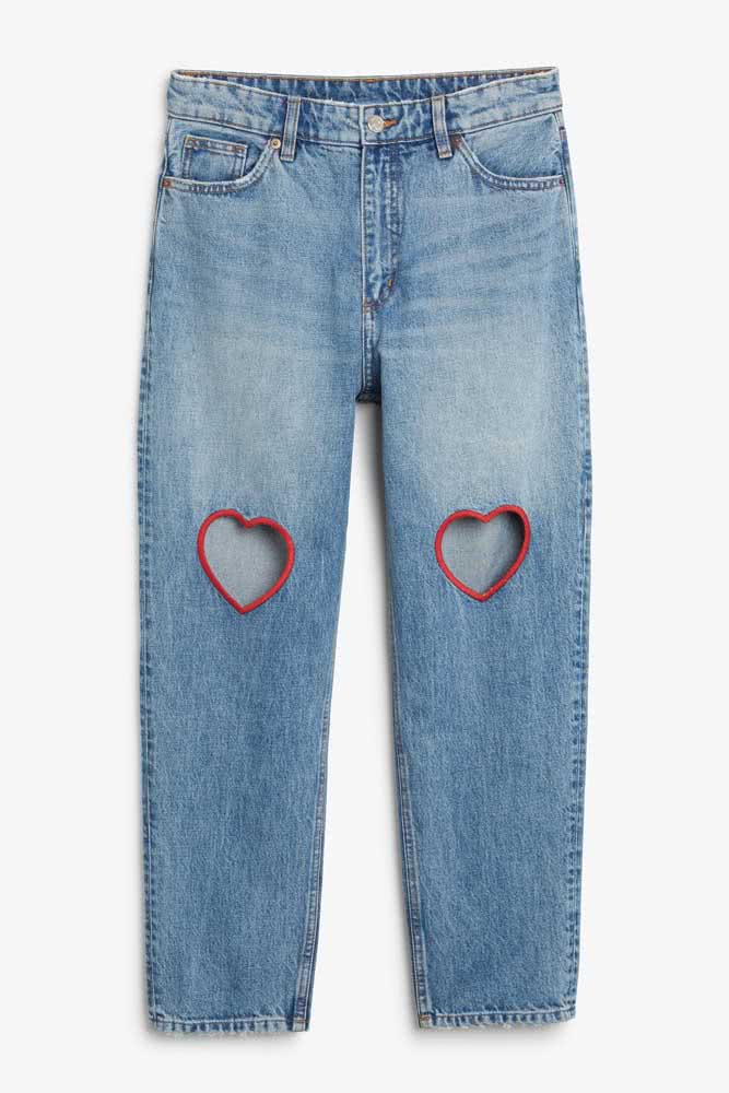 Jeans destroyed romântico 